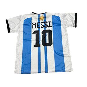 Argentina Home Blue & White Soccer Jersey Messi #10 - Mens Large (Unbranded)